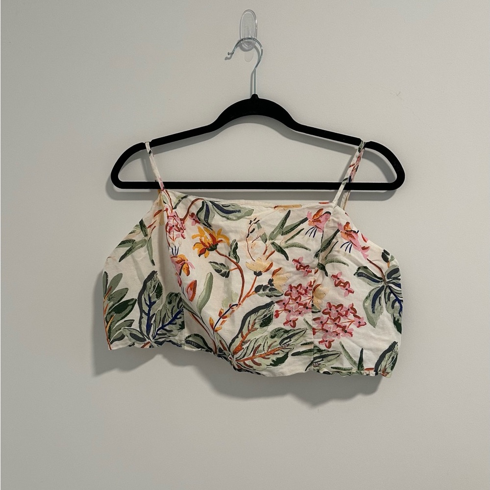H&M Tropical Floral Crop Top Size XL